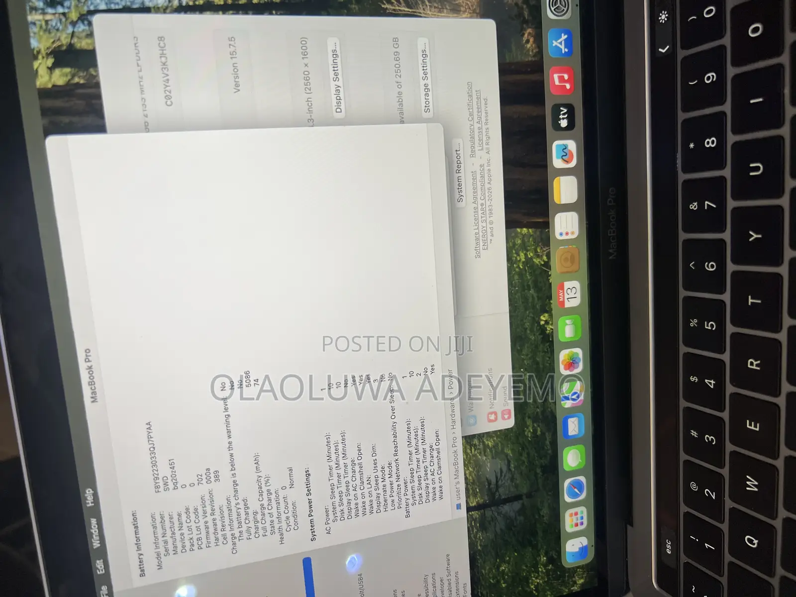 Laptop Apple MacBook Pro 2018 8GB Intel Core i5 SSD 256GB