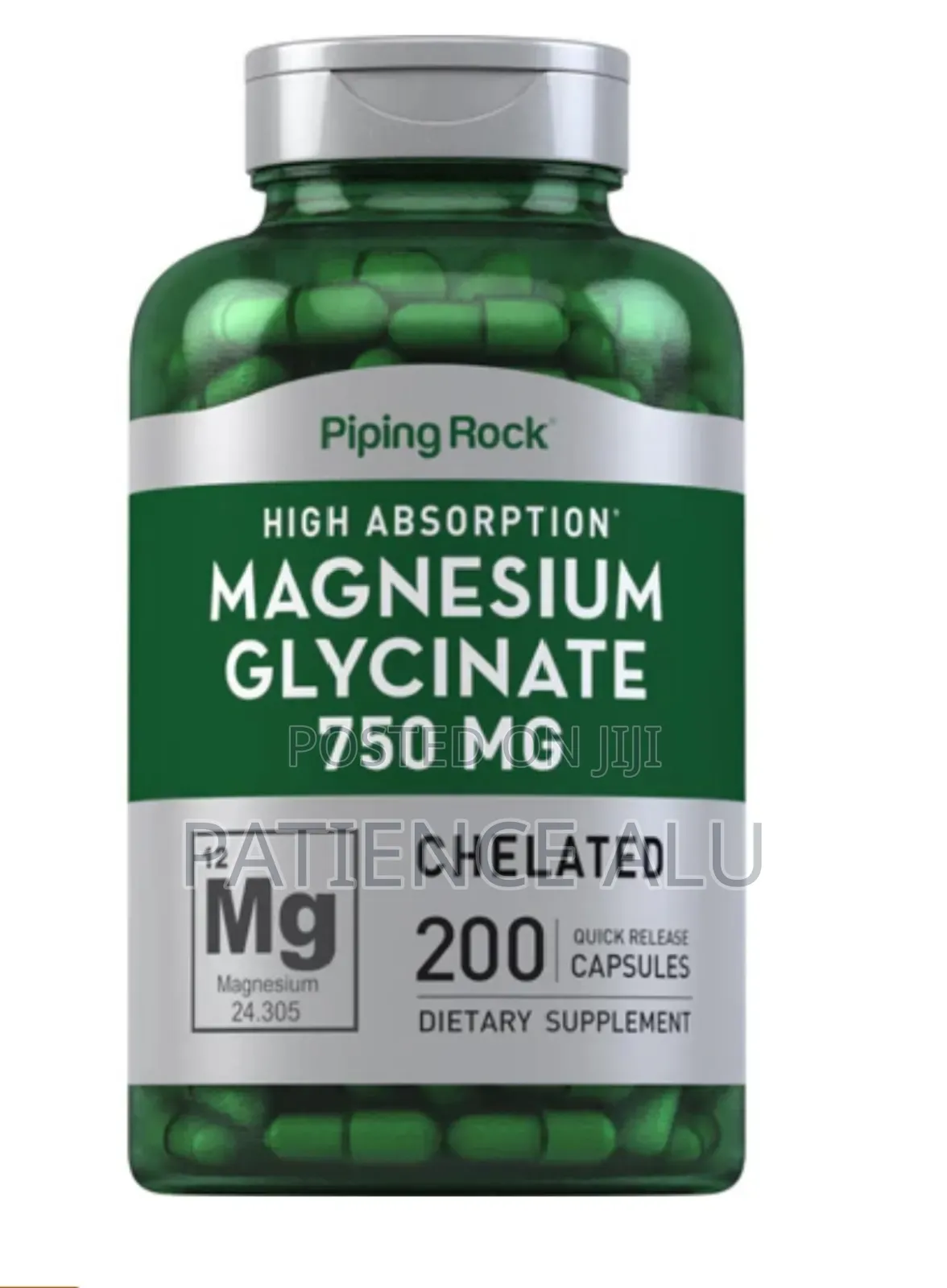 Magnesium Glycinate. 750mg. 200 Capsules