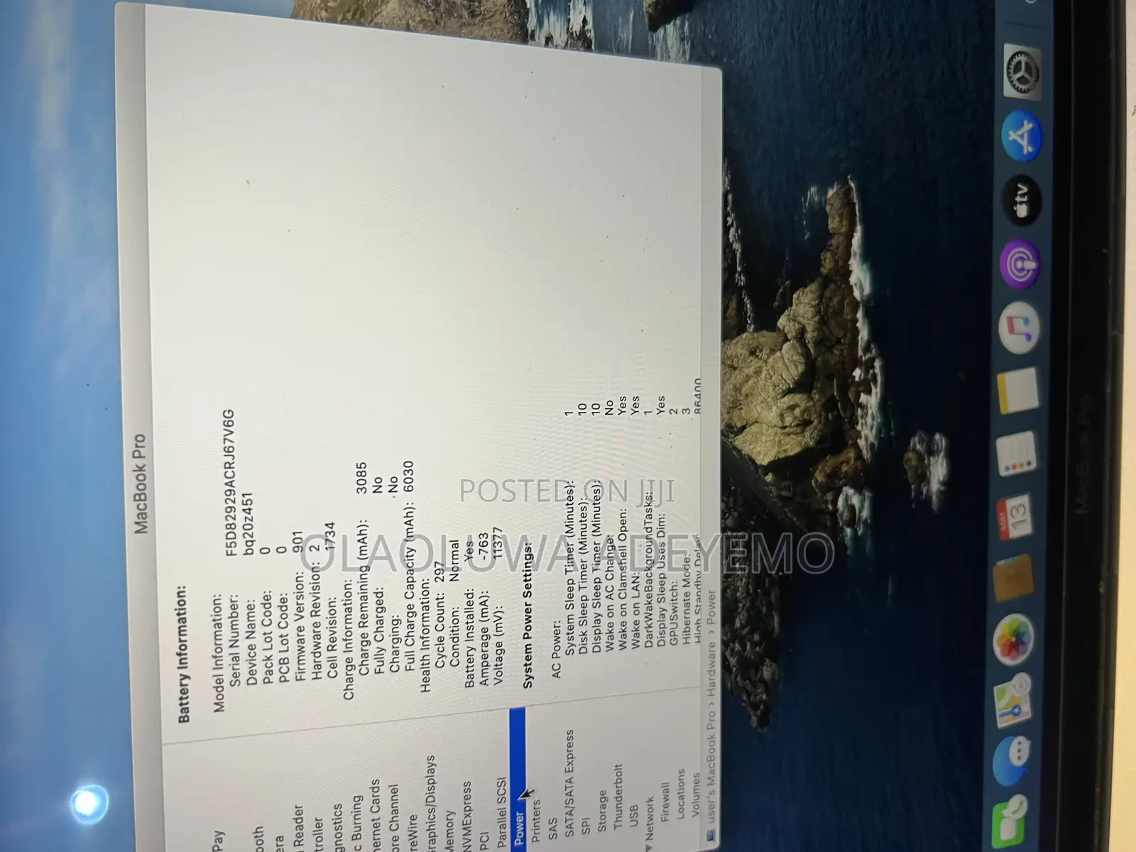 Laptop Apple MacBook Pro 2019 16GB Intel Core i7 SSD 256GB