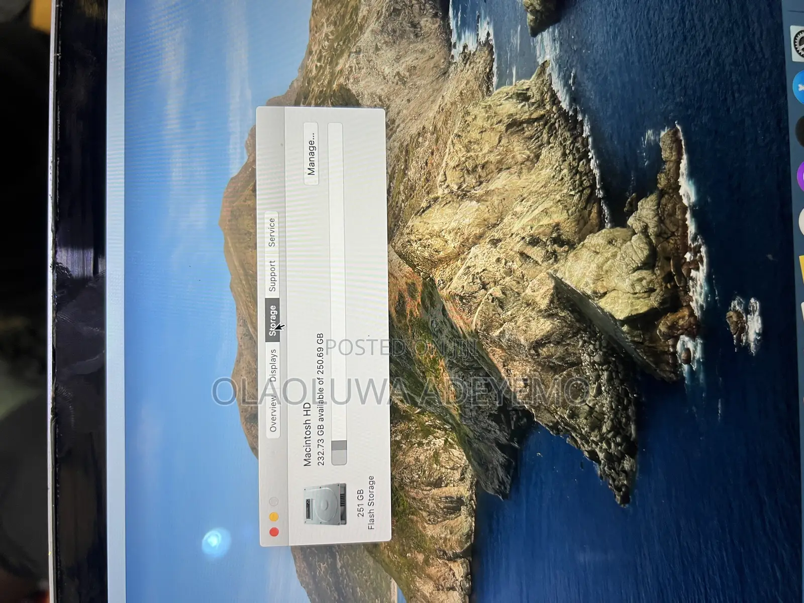 Laptop Apple MacBook Pro 2019 16GB Intel Core i7 SSD 256GB