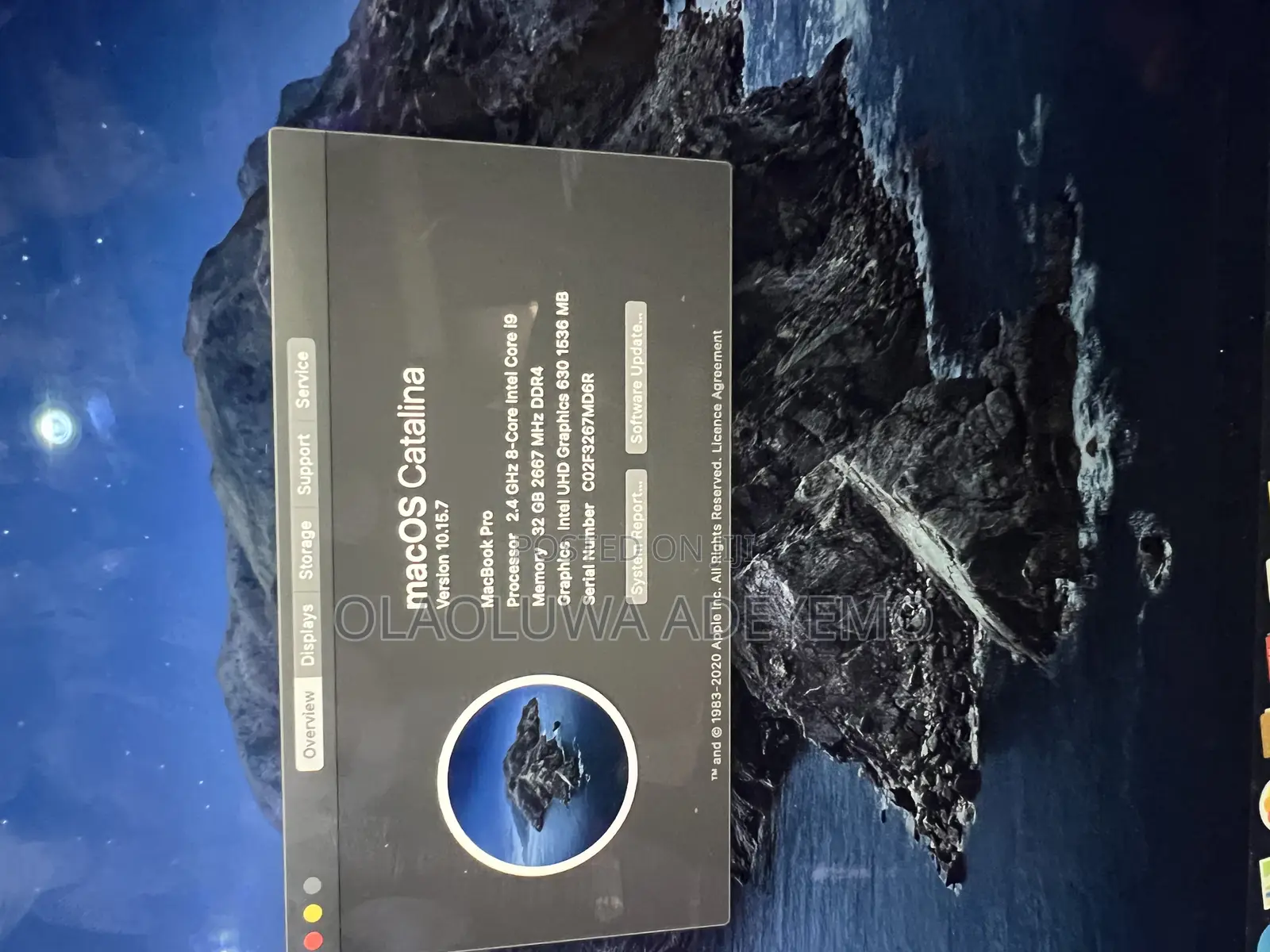 Laptop Apple MacBook Pro 2019 32GB Intel Core i9 SSD 1T