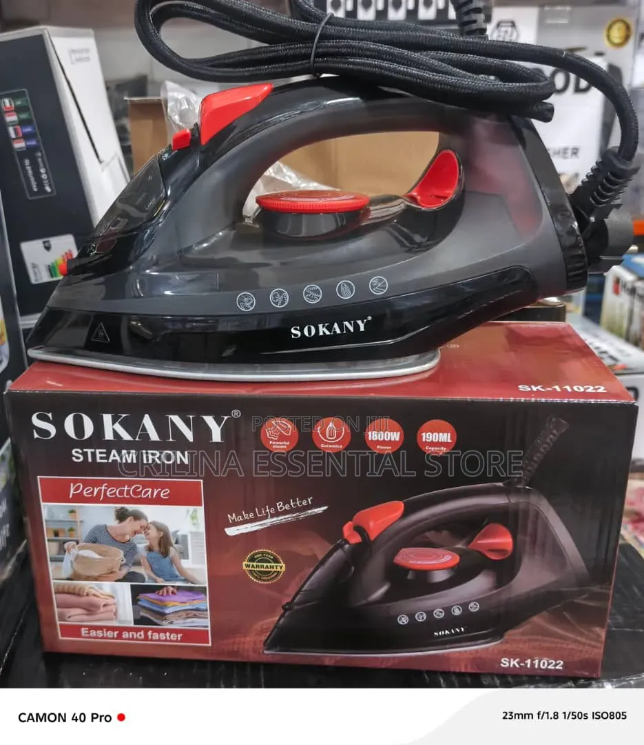 Sokany Sk-11022 Steam Iron With Ceramic Soleplate and 190ml Water Tank