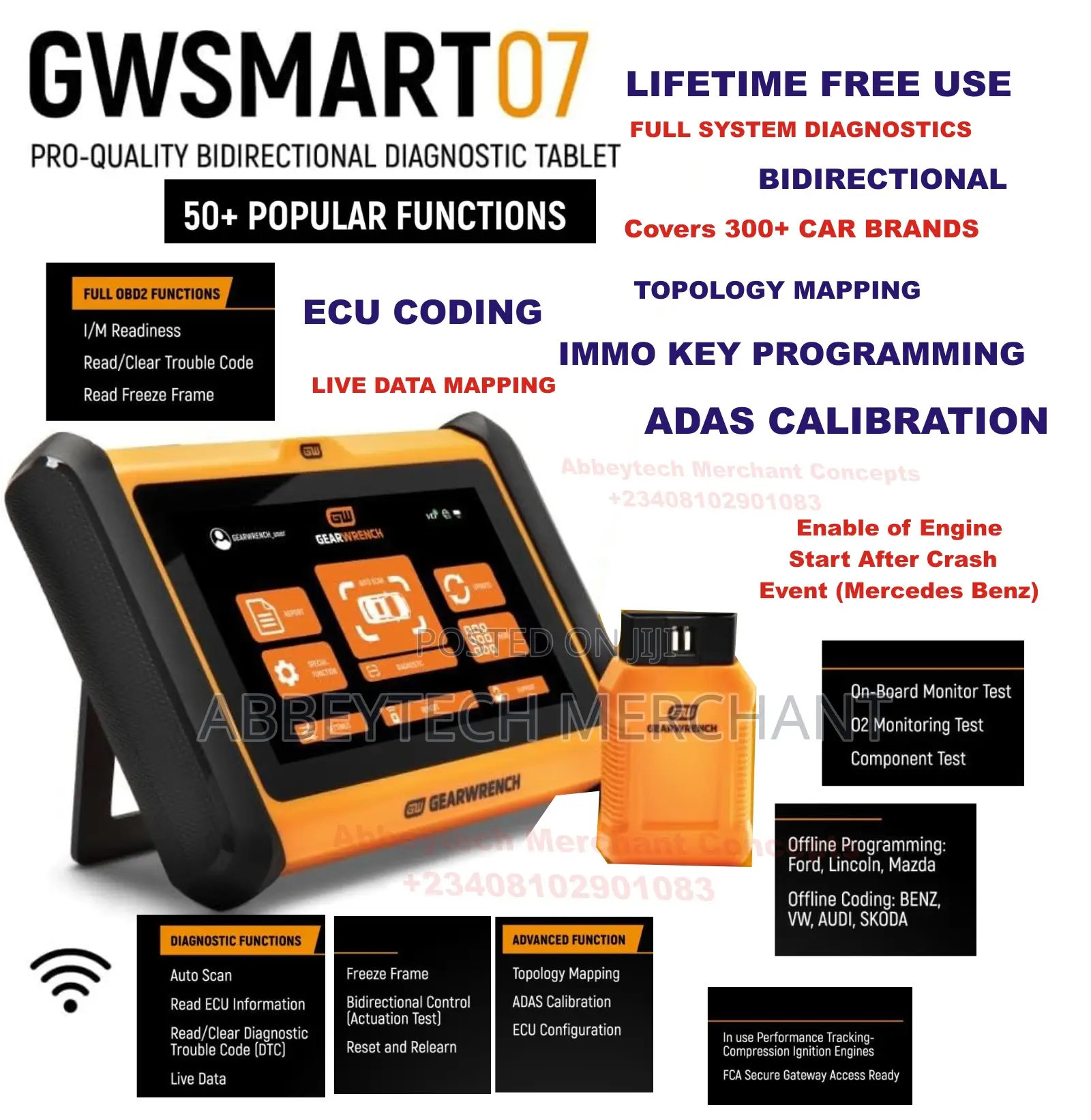 Gearwrench Obdii Cars Scanner Ecu Immo Key Adas Brainbox PRG