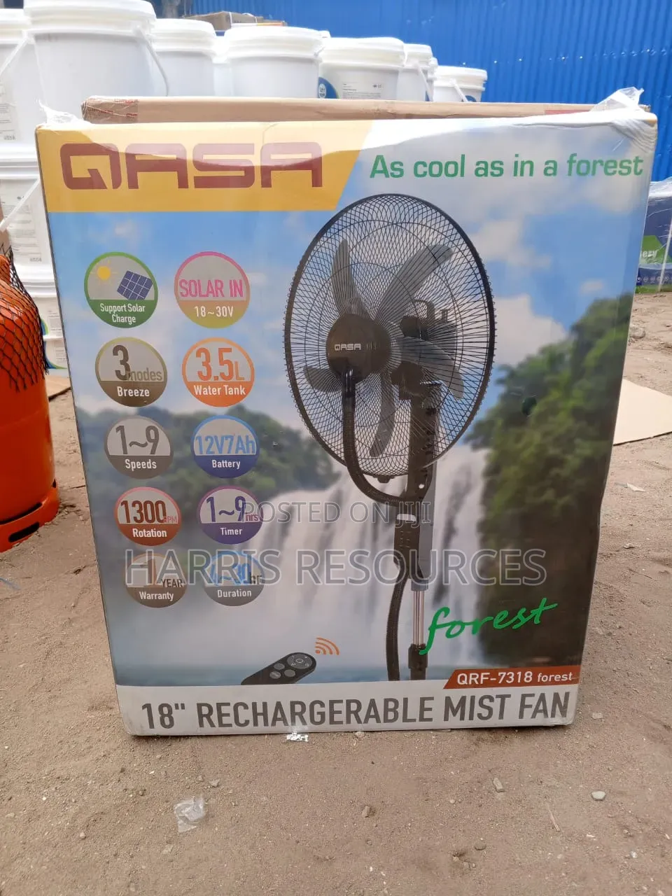 Qasa Rechargeable Mist Standing Fan -QRF 7318 Forest