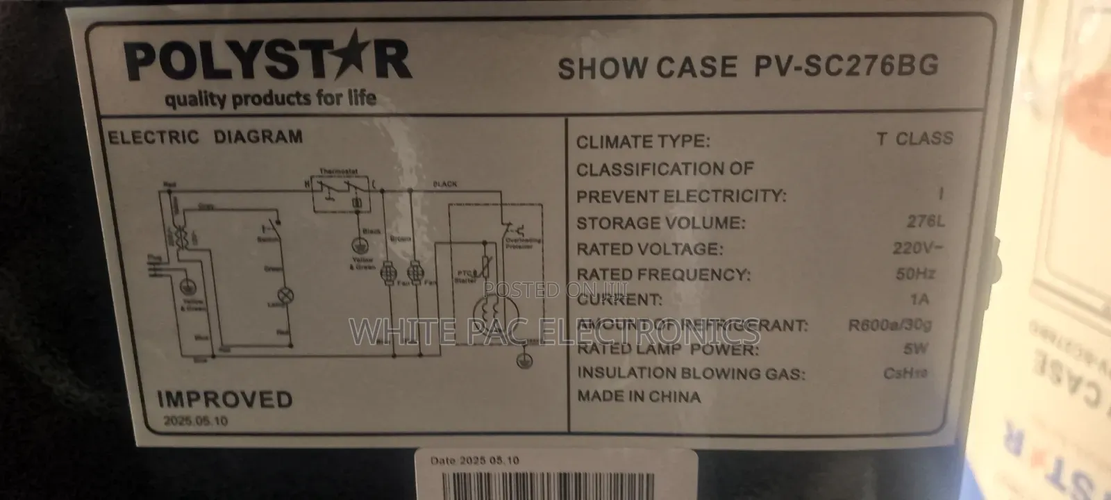 New Polystar Display Chiller Cooling Freezer Copper > 2 Years Warranty