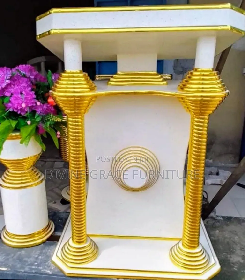 Modern Church Pulpit and 2 Flower Vase