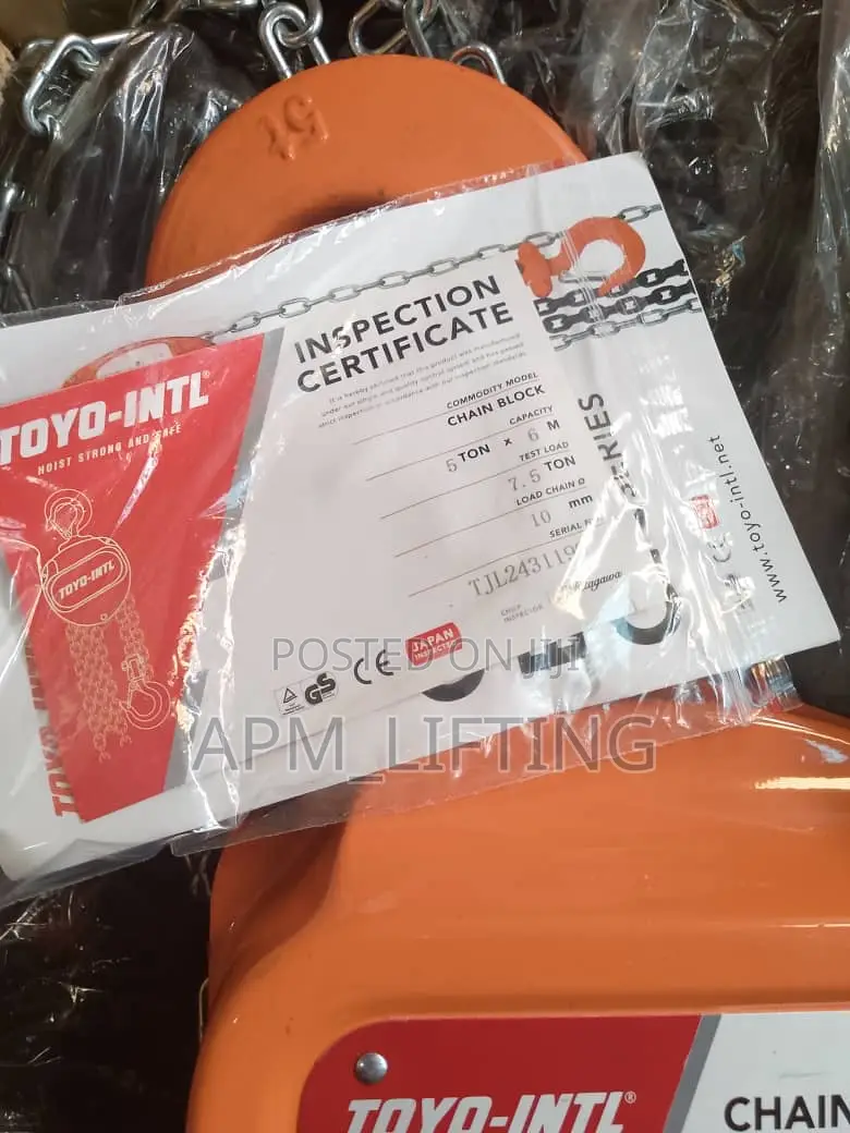 5ton Chain Block 6meters Length Toyo-Int’L