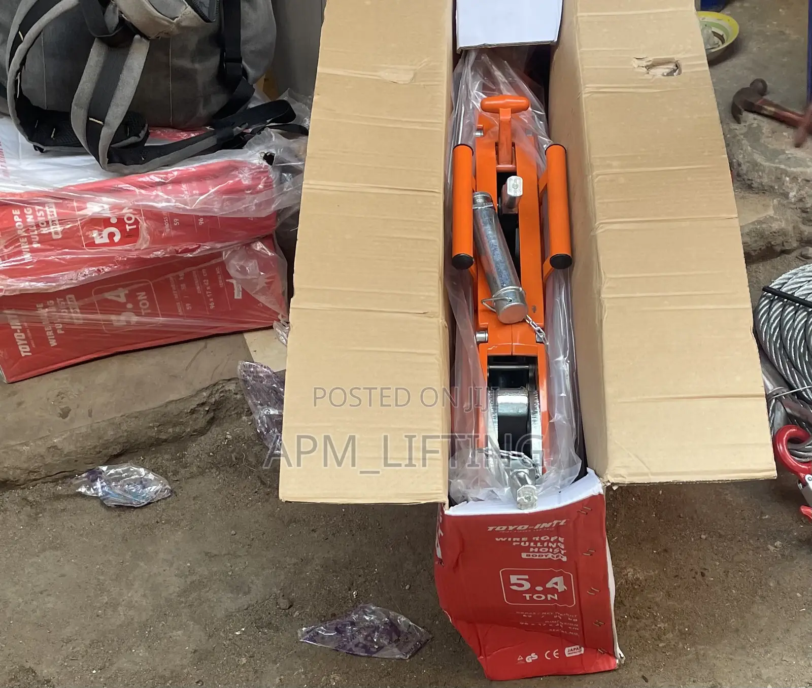 5.4tons Toyo-Int’L Wire Rope Pulling Hoist, Tirfor Jack Complete Set