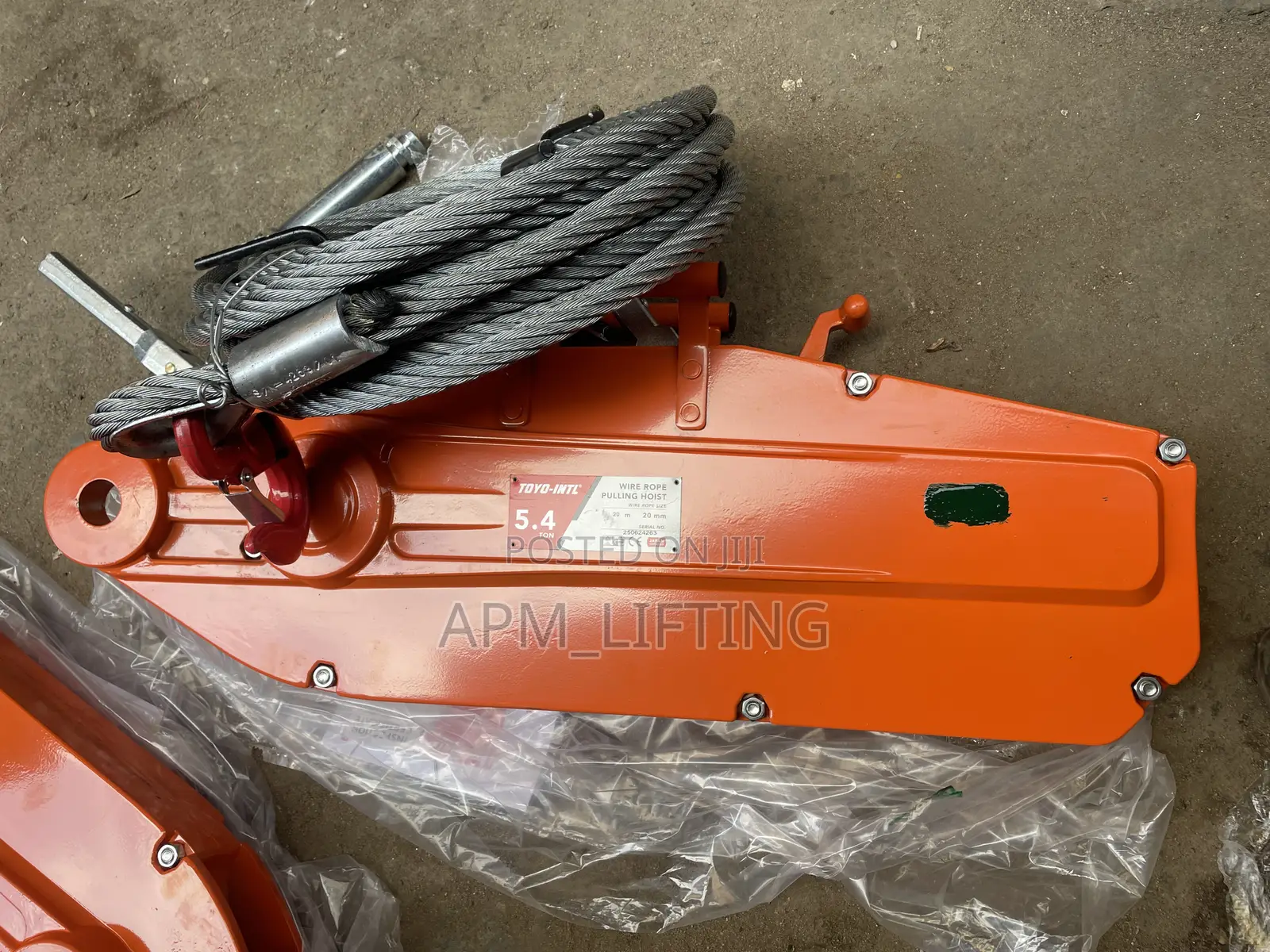 5.4tons Toyo-Int’L Wire Rope Pulling Hoist, Tirfor Jack Complete Set