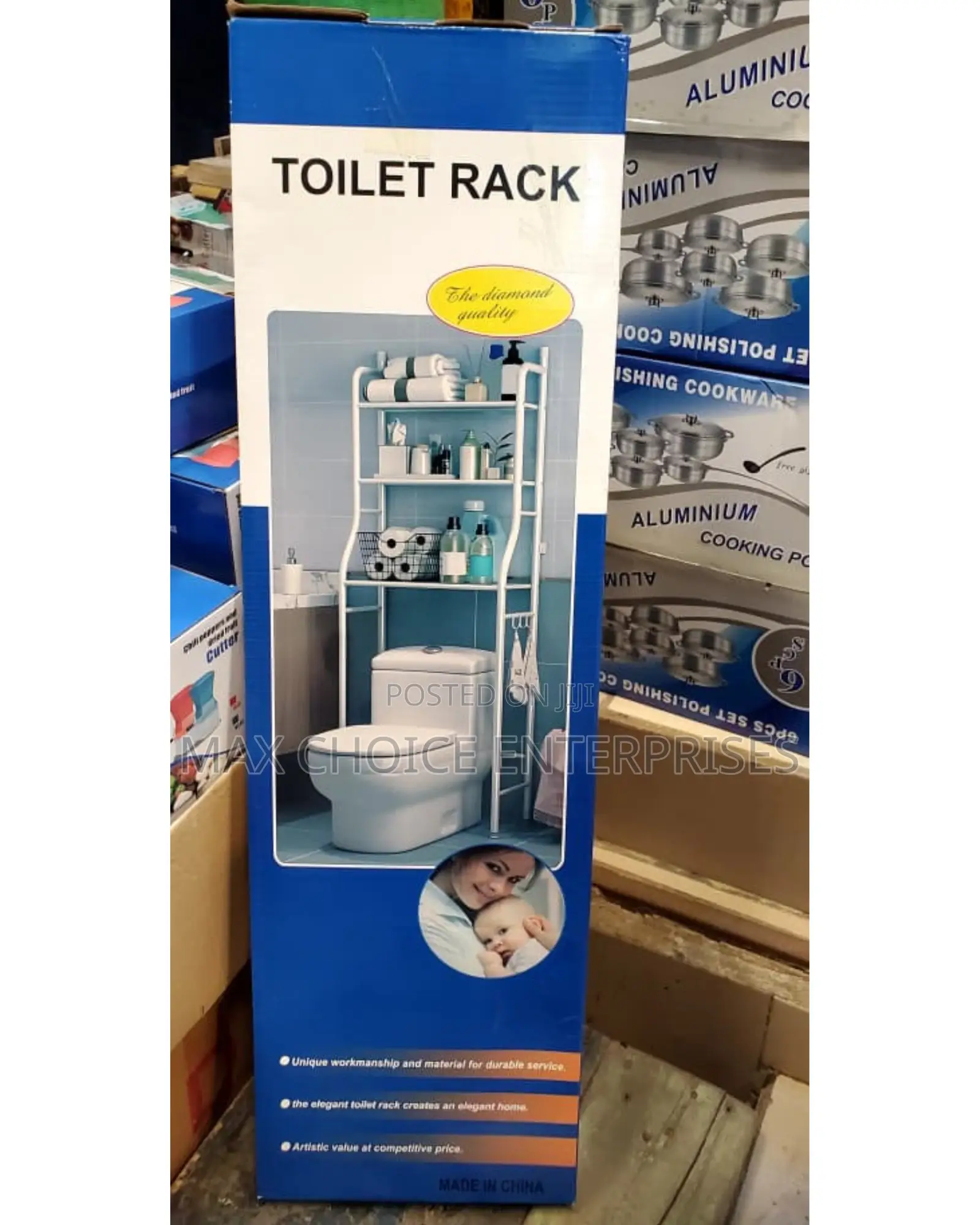 White Bathroom Toilet Rack