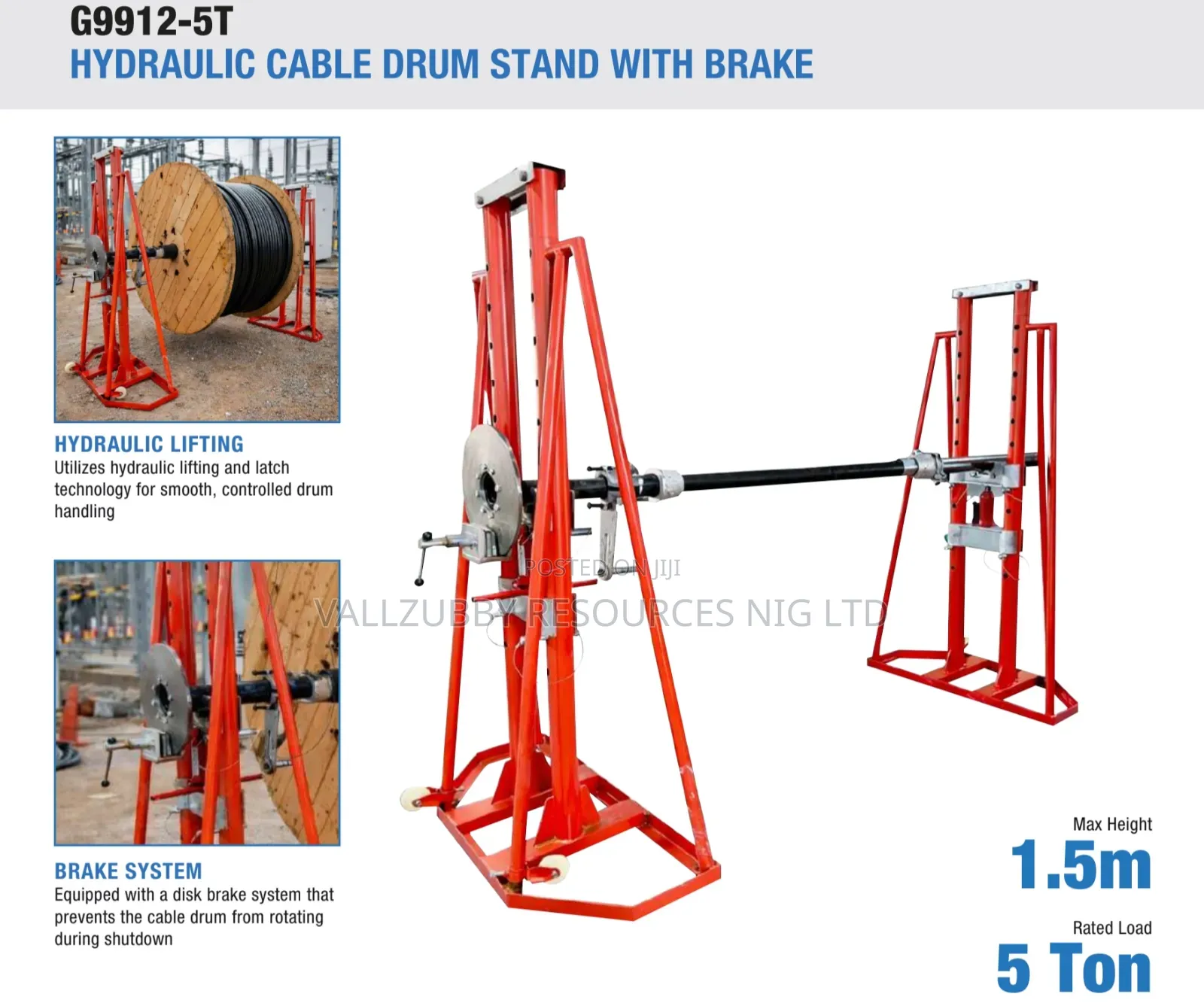 Cable Drum Jack Stand