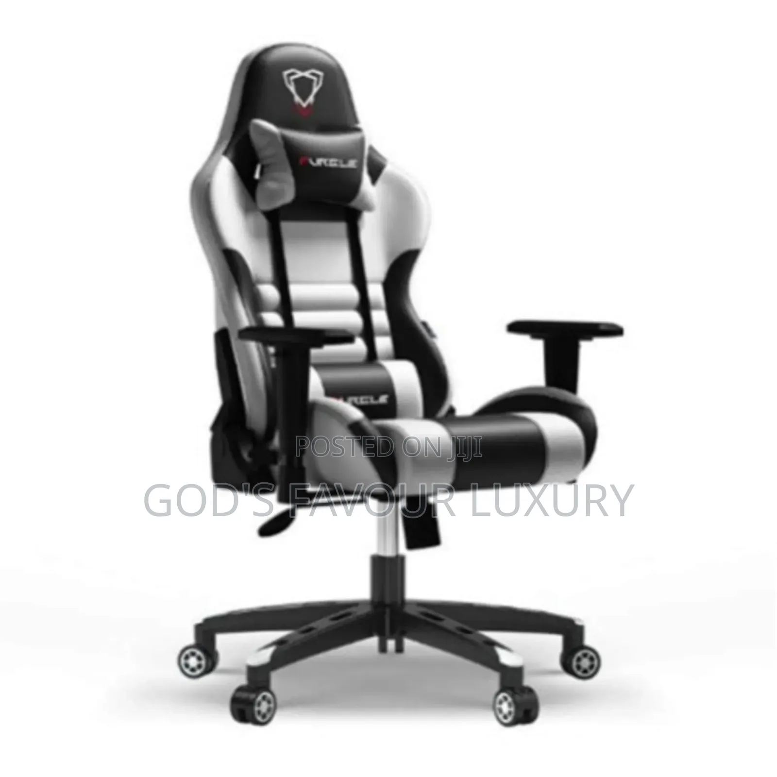 Furgle Custom Designed Home Office Gaming Chair - White and Black