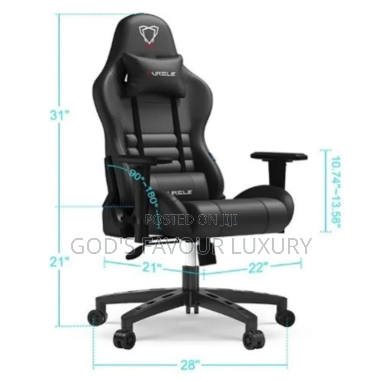 Furgle Custom Designed Home Office Gaming Chair - Black