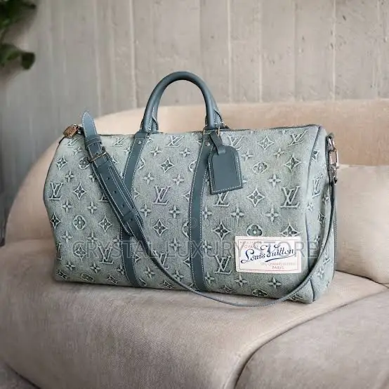 Louis Vuitton Quality Luxury Men Genuine Leather Duffle Bag