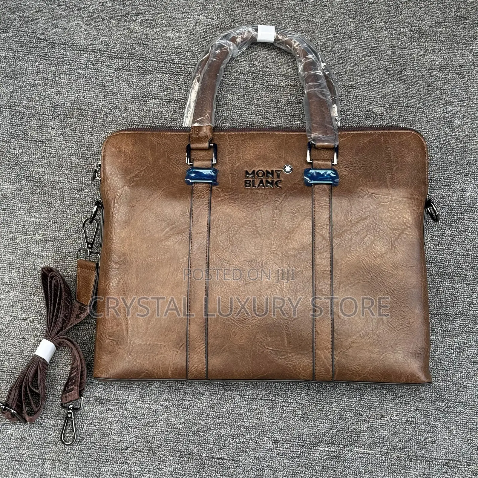 Mont Blanc Quality Luxury Men Genuine Leather Laptop Bag