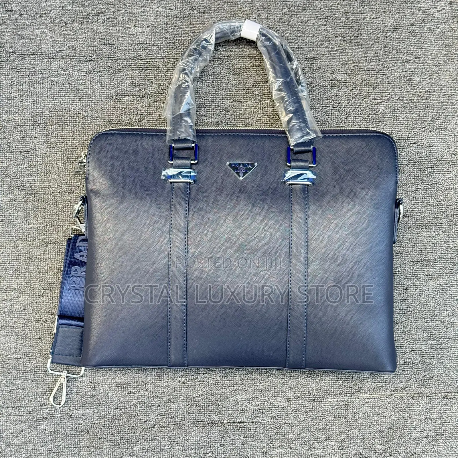 Prada Quality Luxury Men Genuine Leather Laptop Bag