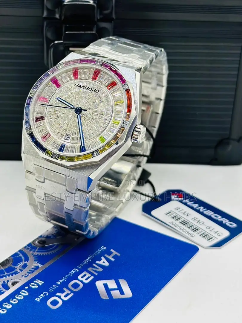 High Quality Luxury Hanboro Chain Wristwatch With Stones