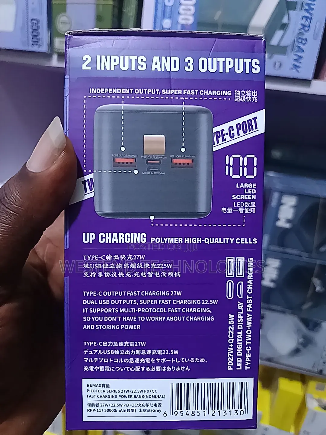 Remax 50,000mah Quick Charge Power Bank 27w Pd