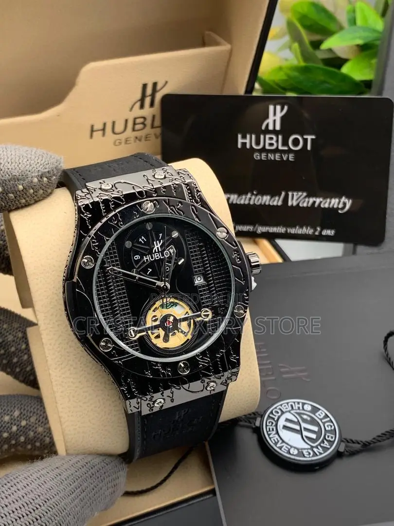 Hublot Quality Men Genuine Leather Wristwatch