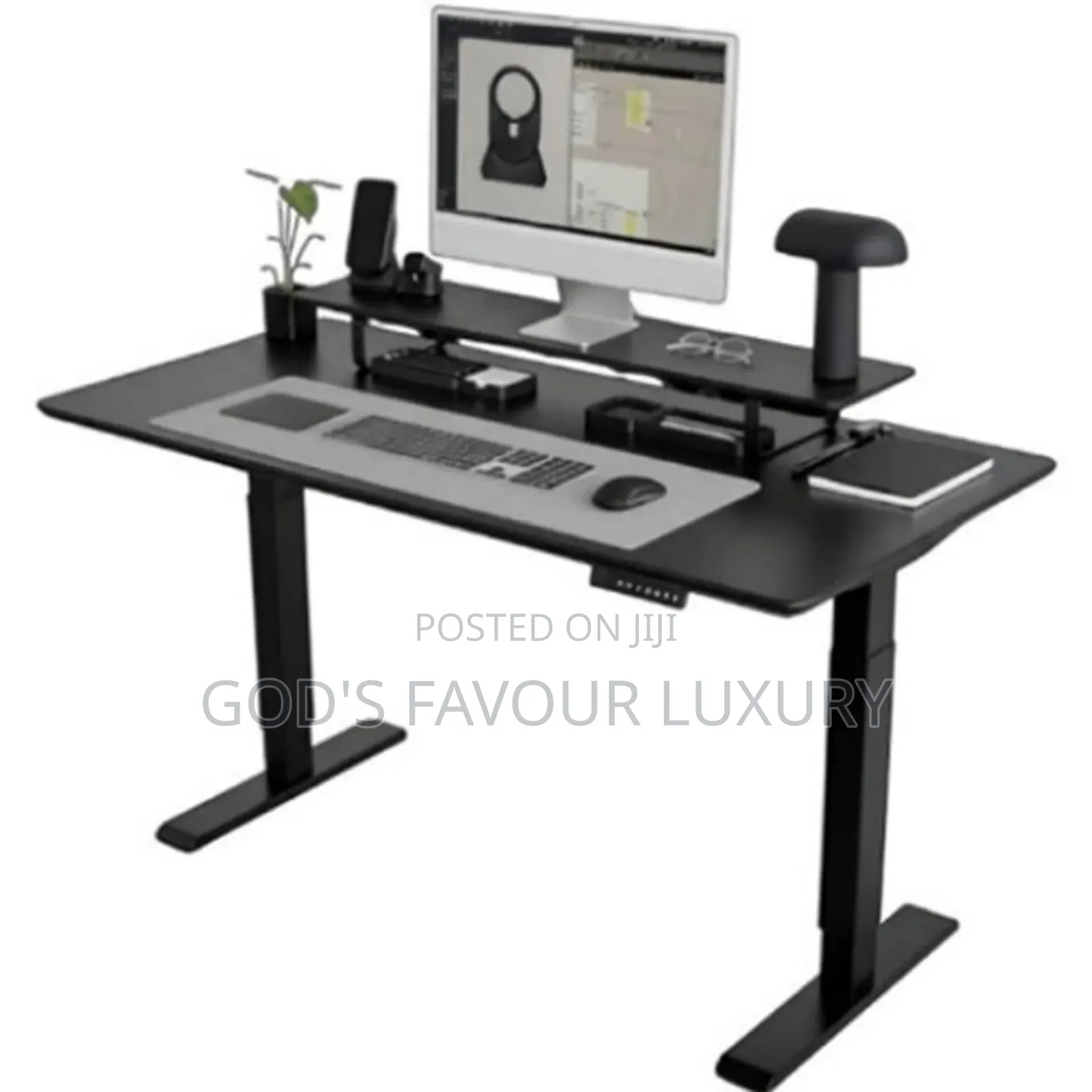 Electric Adjustable Desk - 1.6m - Black