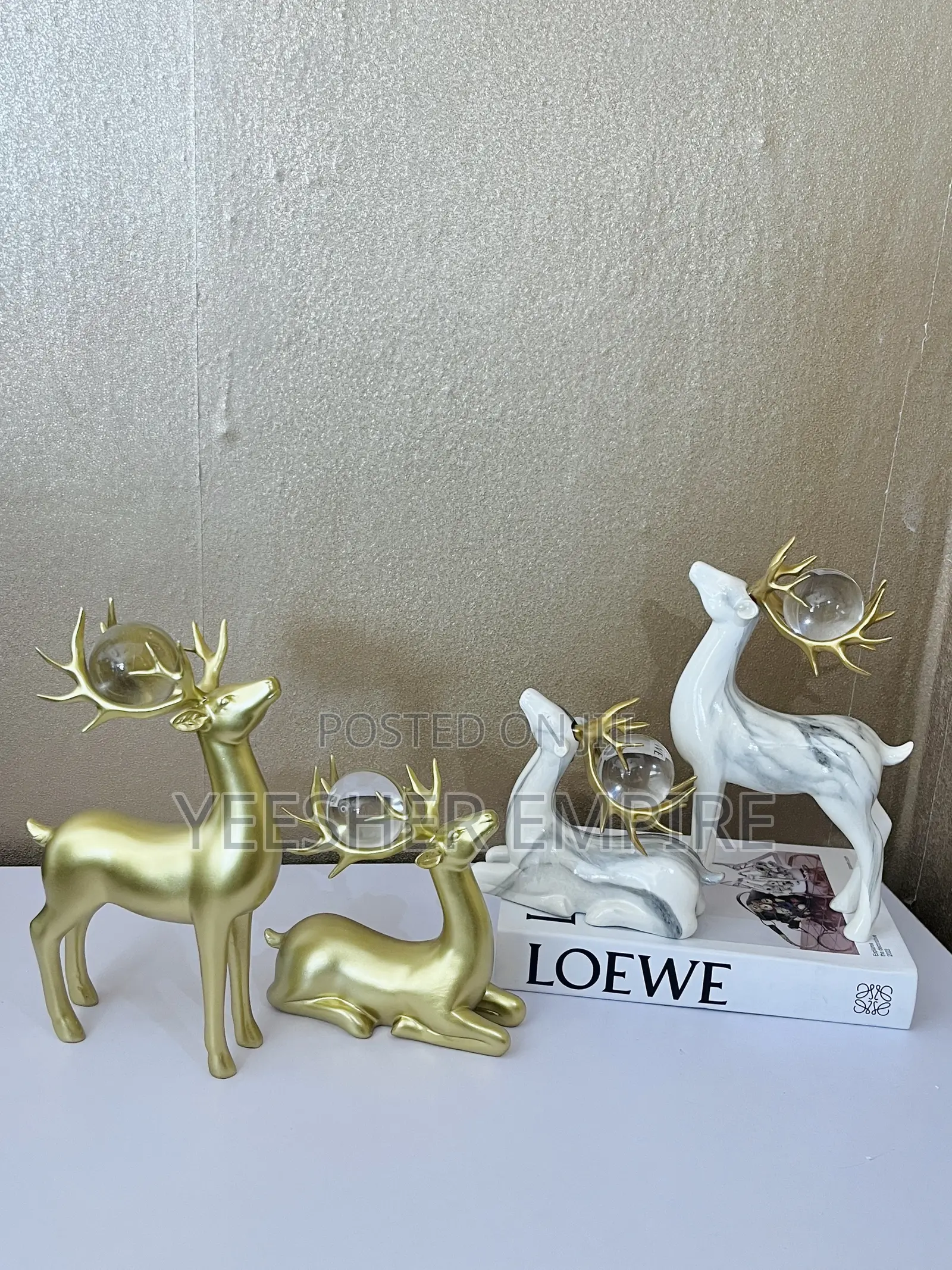 Beautiful Deer Figurine Decor Set