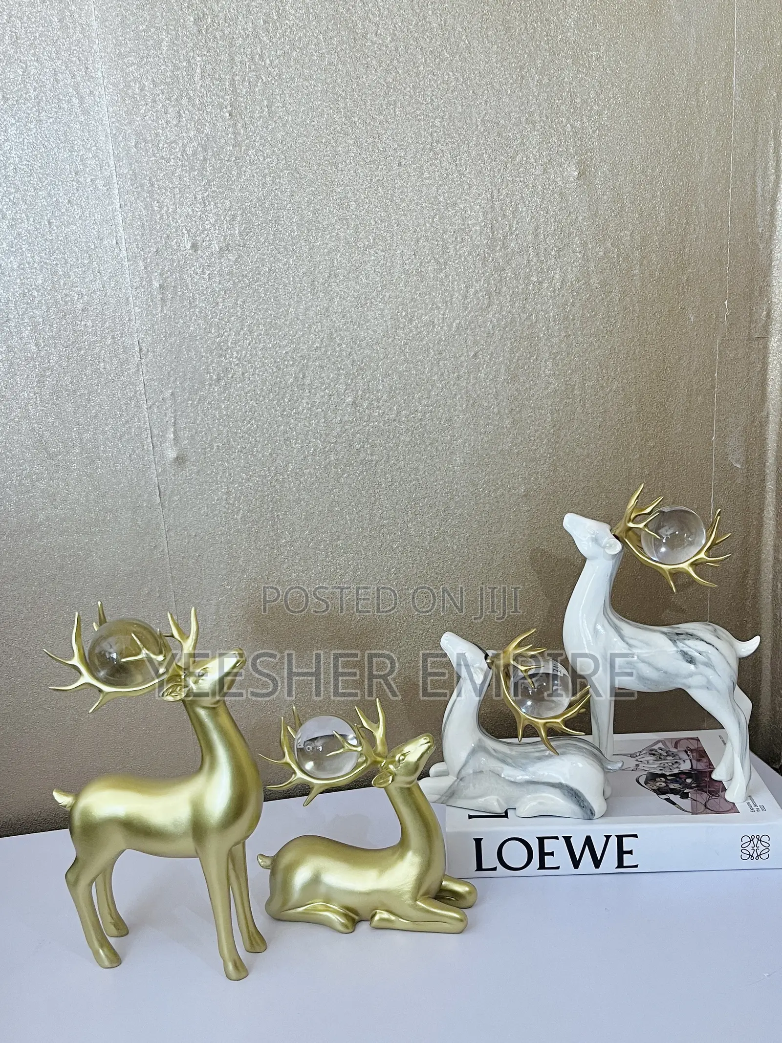 Beautiful Deer Figurine Decor Set