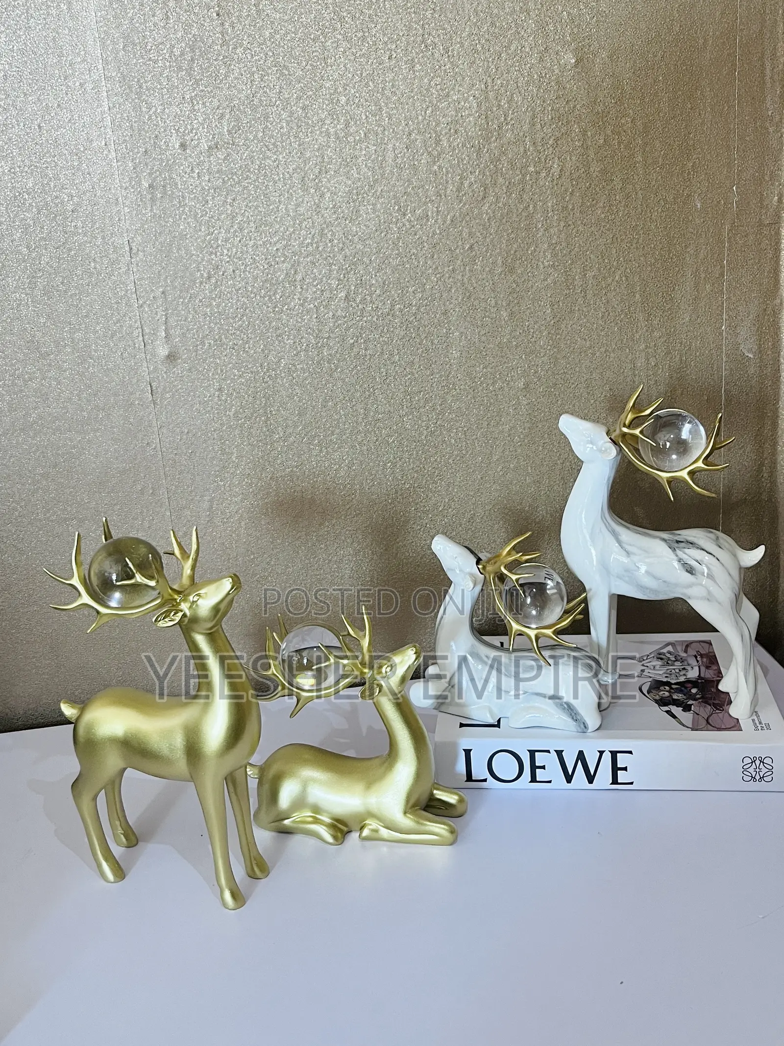 Beautiful Deer Figurine Decor Set