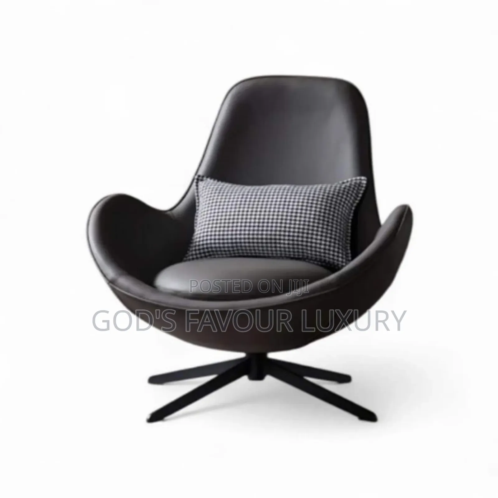 Swivel Lesiure Lounge Sofa Chair - Black