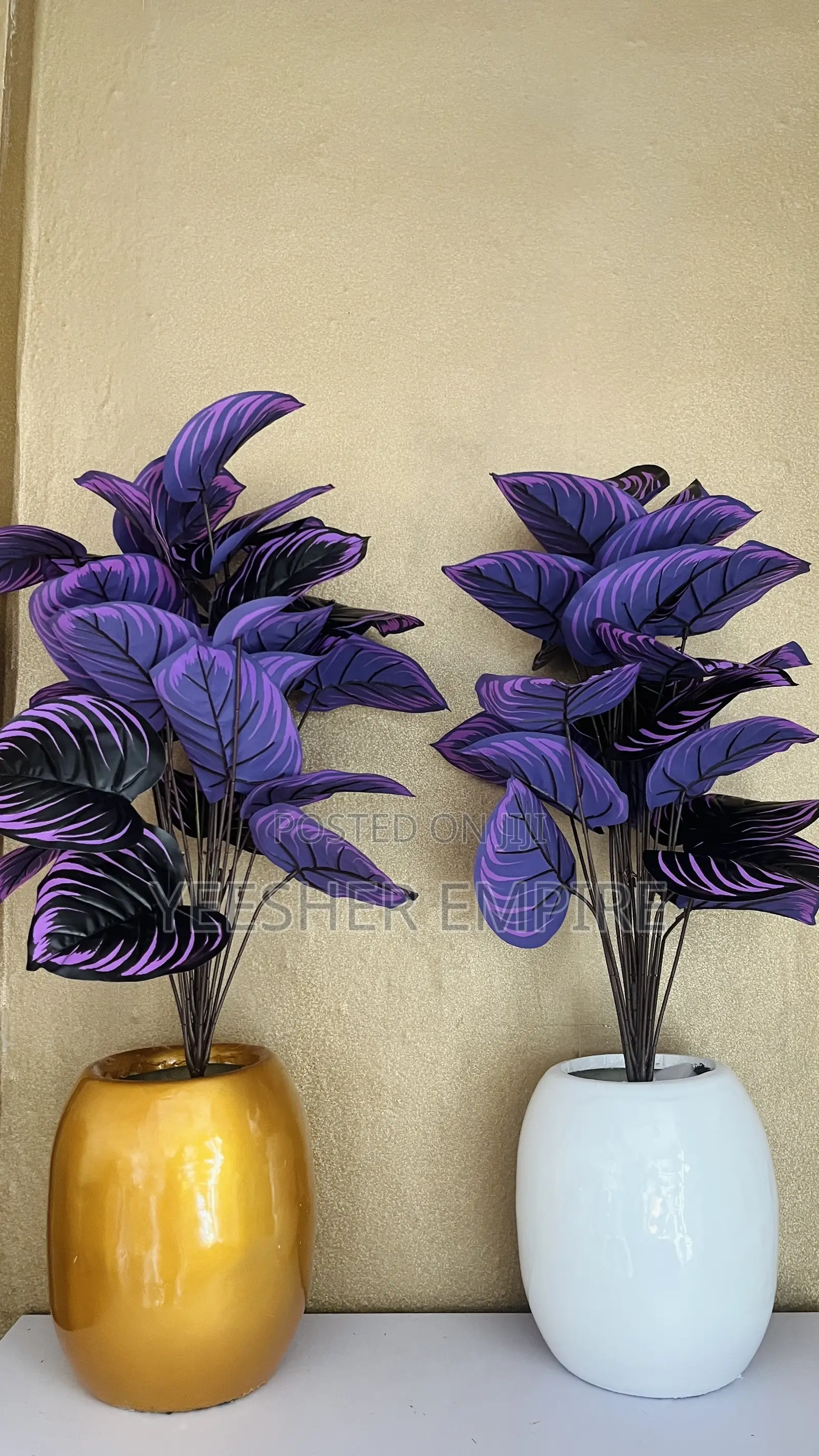 Artificial Flowers in Fibreglass Vase