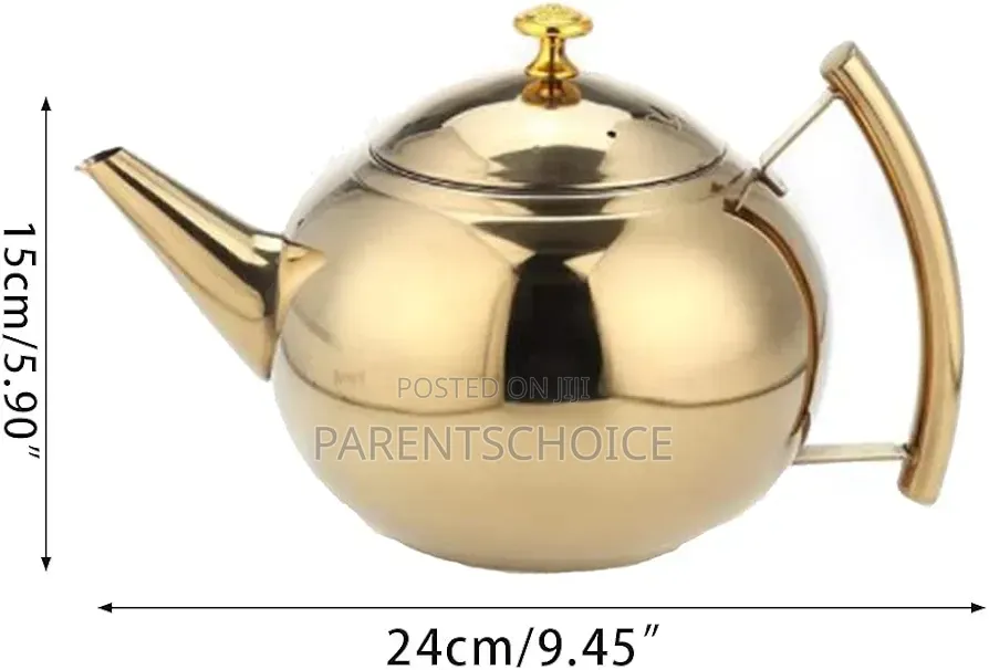 Stainless Steel Side Handle Flat Bottom Teapot With Strainer