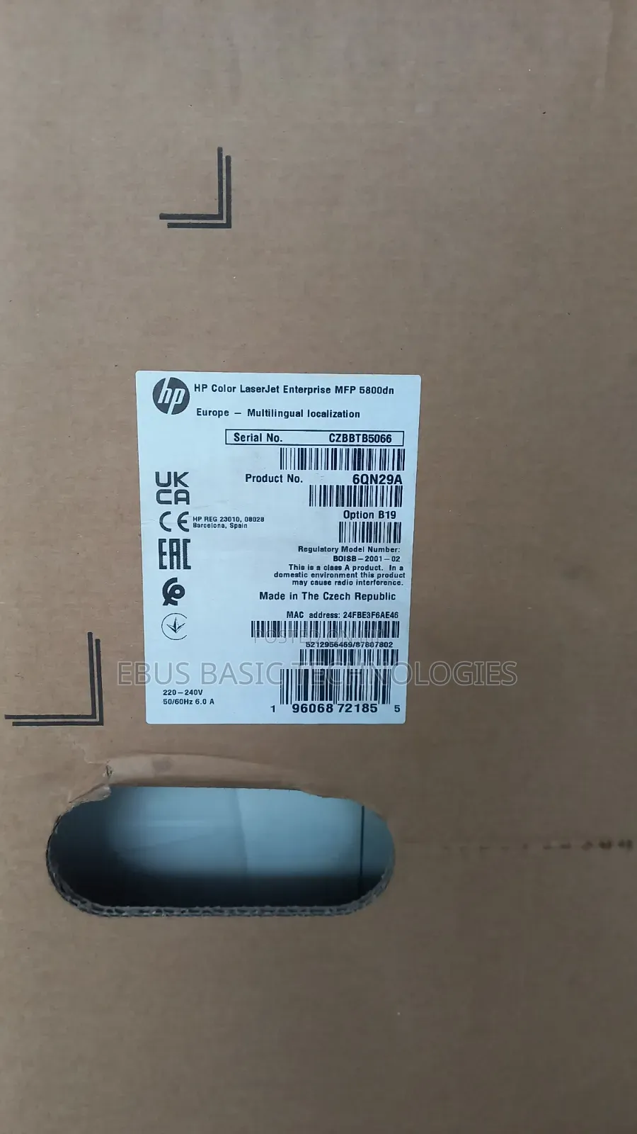Hp Color Laserjet Enterprise MFP 5800dn Printer