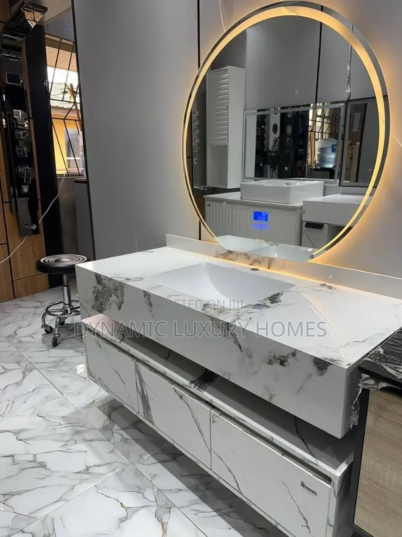 120cm Marble Cabinet Wash Hand Basin With Led Mirror
