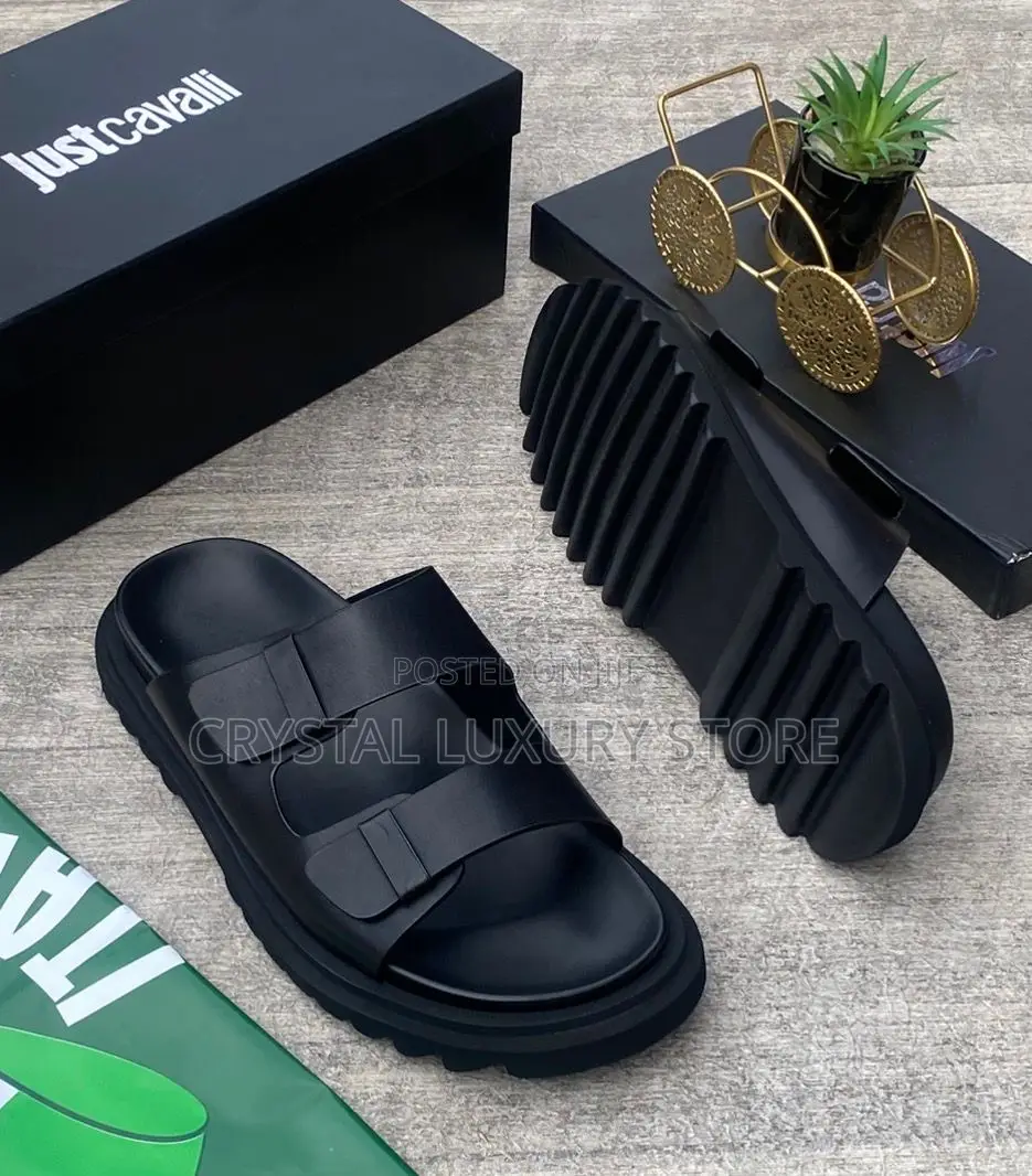 Roberto Cavalli Quality Luxury Men Genuine Leather Sandals