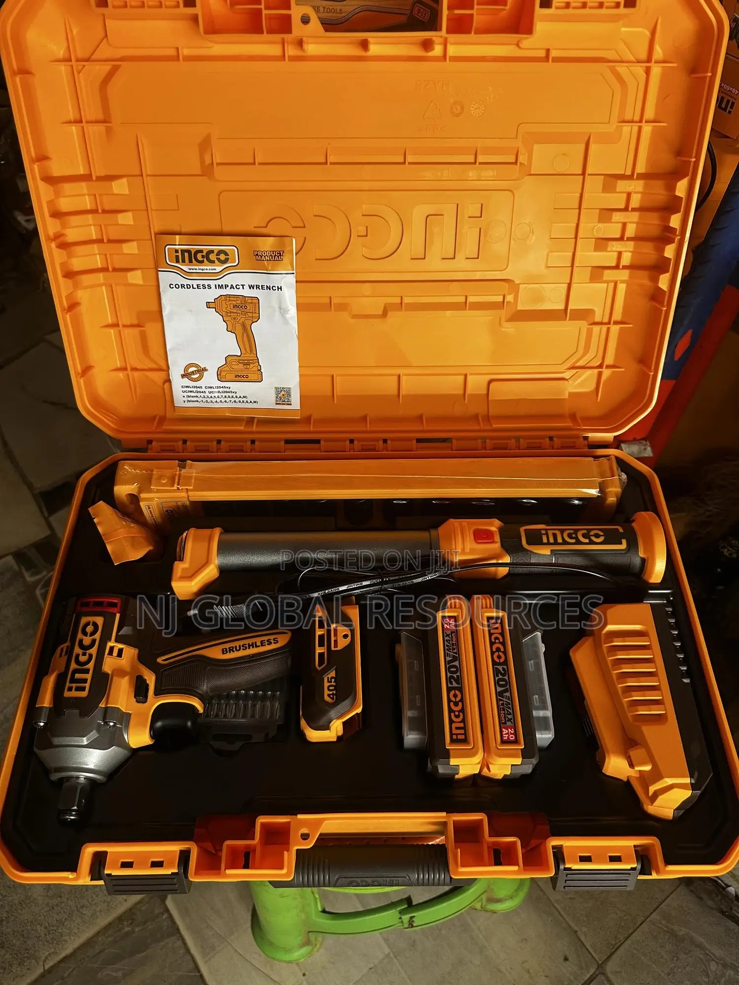 2 in 1 Combo Kit Ingco (Cordless Impact Wrench and Working Lamp)