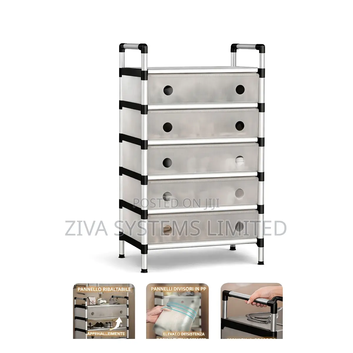 Buy Modular Storage Rack Shoe Rack With Cover – 5 Layer Home Organizer