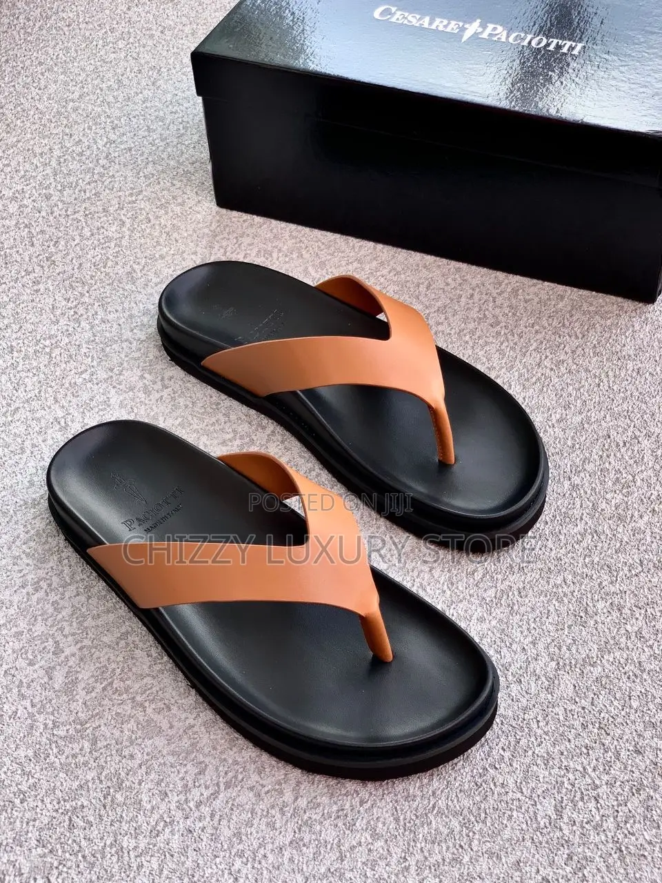 Cesare Paciotti Quality Luxury Men Genuine Leather Slippers