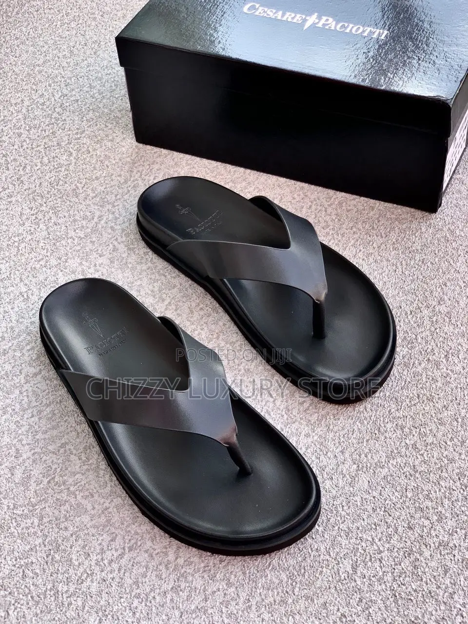 Cesare Paciotti Quality Luxury Men Genuine Leather Slippers