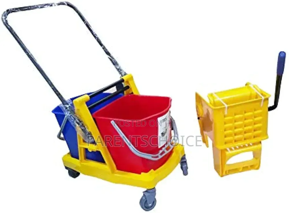 Dual Bucket Mop Trolley With Wringer - Big 24l or Small 20l