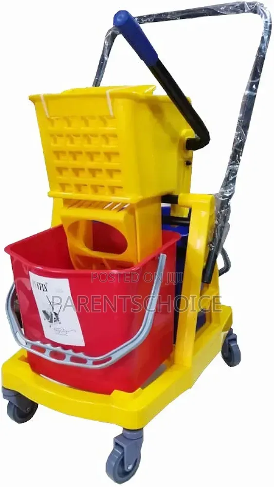 Dual Bucket Mop Trolley With Wringer - Big 24l or Small 20l