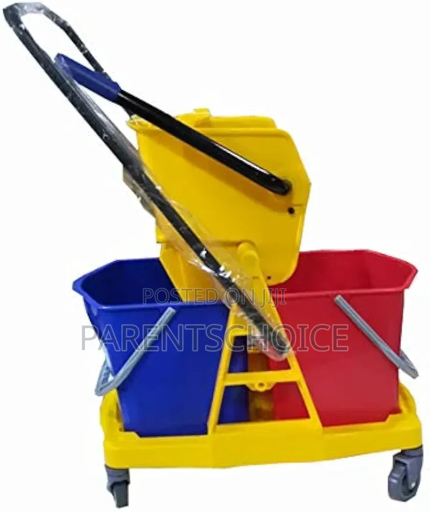 Dual Bucket Mop Trolley With Wringer - Big 24l or Small 20l
