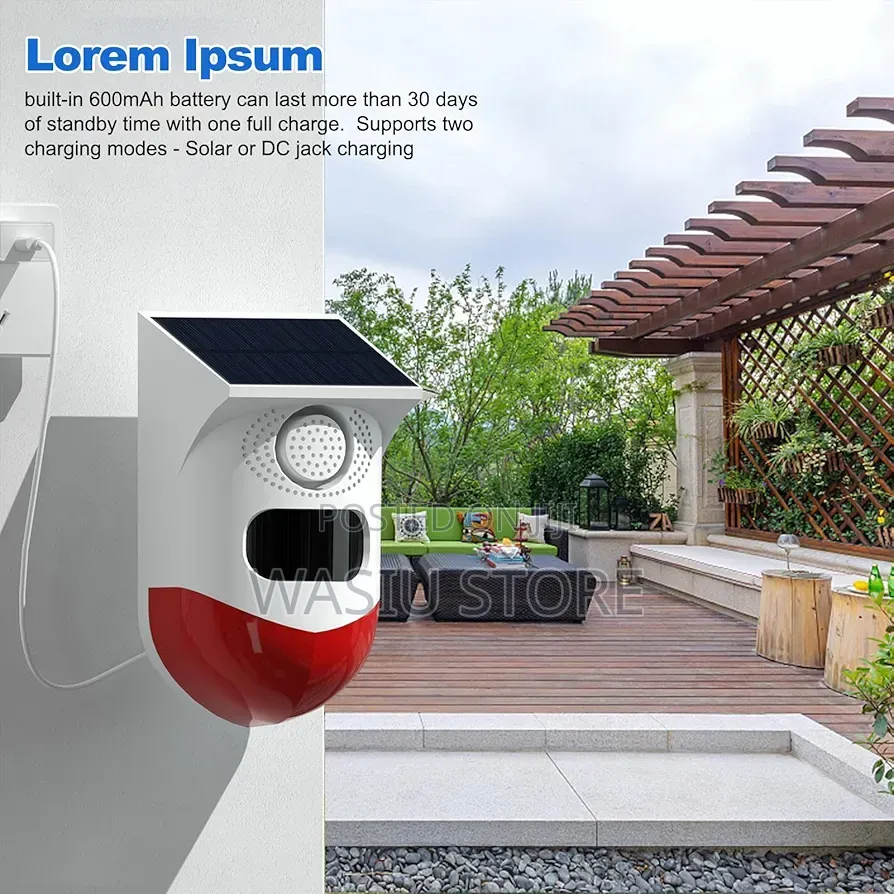 Solar-Powered Motion Sensor Alarm Designed for Outdoor Security