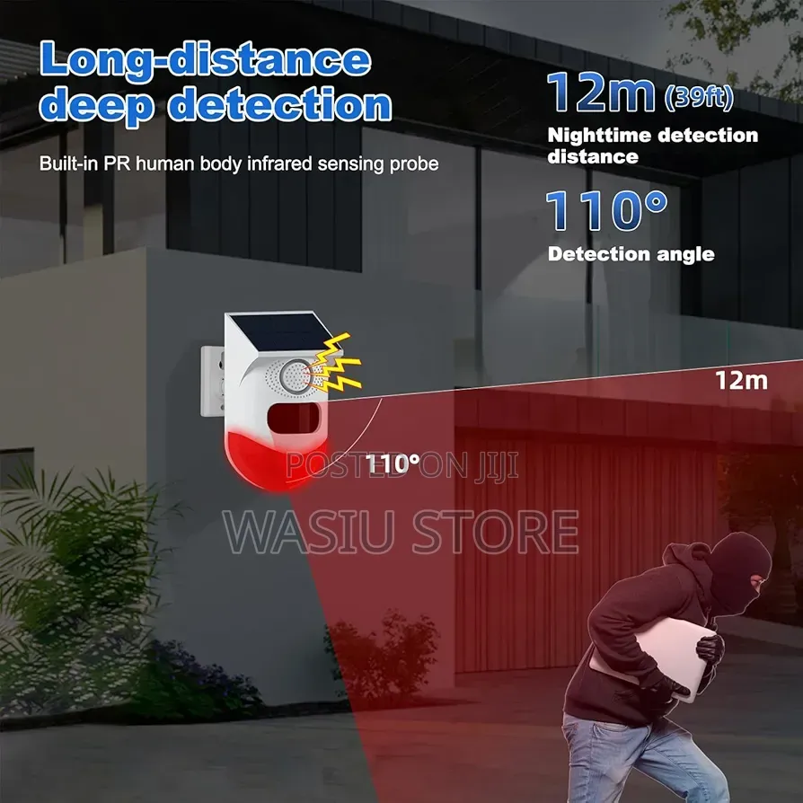 Solar-Powered Motion Sensor Alarm Designed for Outdoor Security