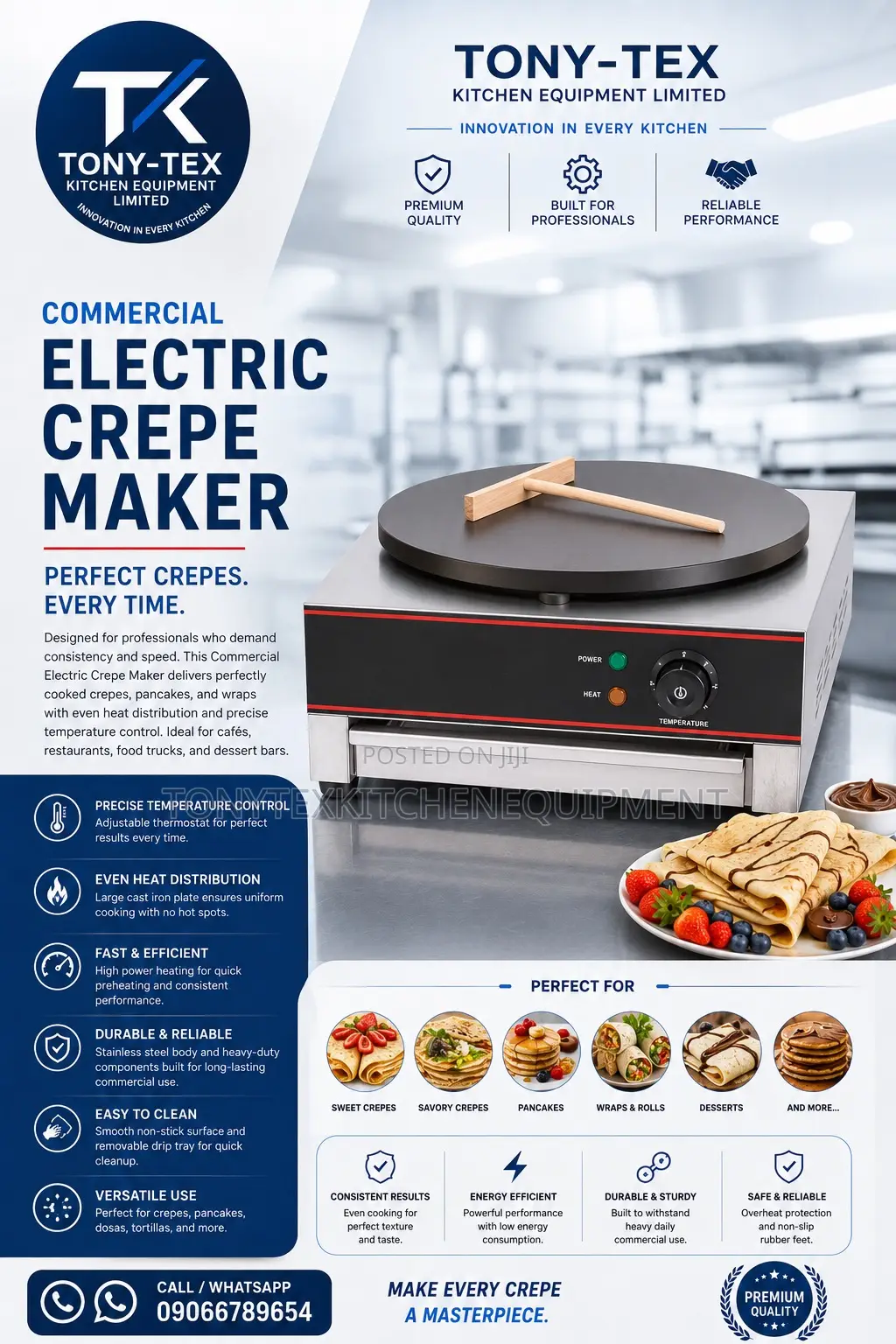 Commercial Single Electric Crepe Machine