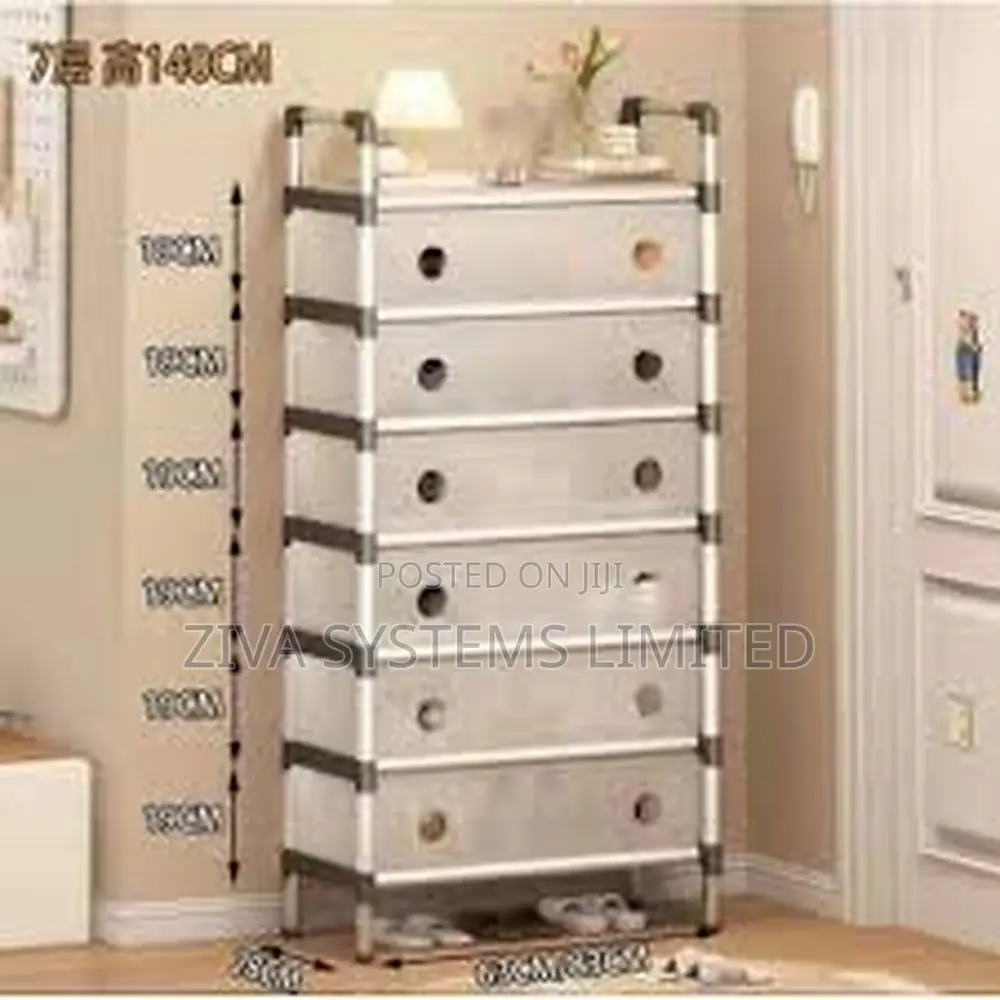 Buy Modular Storage Rack Shoe Rack With Cover – 5 Layer Home Organizer