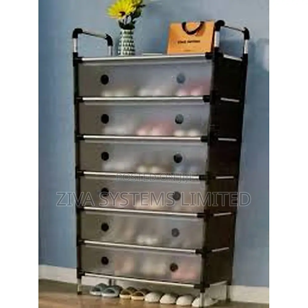 Buy Modular Storage Rack Shoe Rack With Cover – 5 Layer Home Organizer