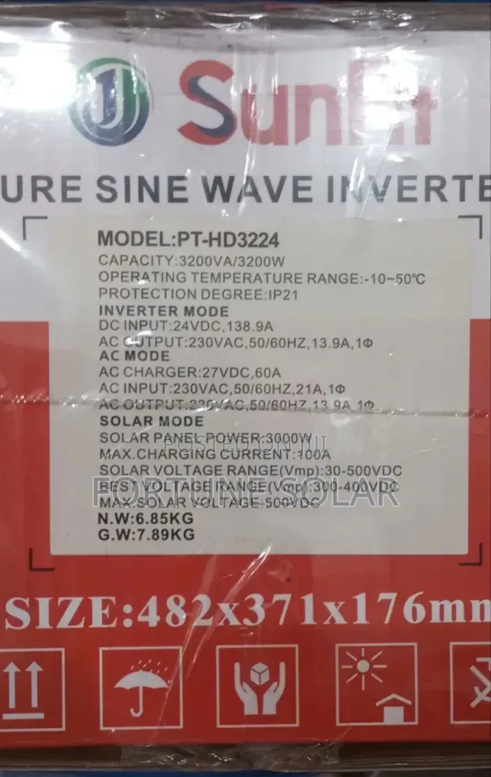 Sunfit Inverter 3.2kva 24v Hybrid Transformer Less Wall Mount