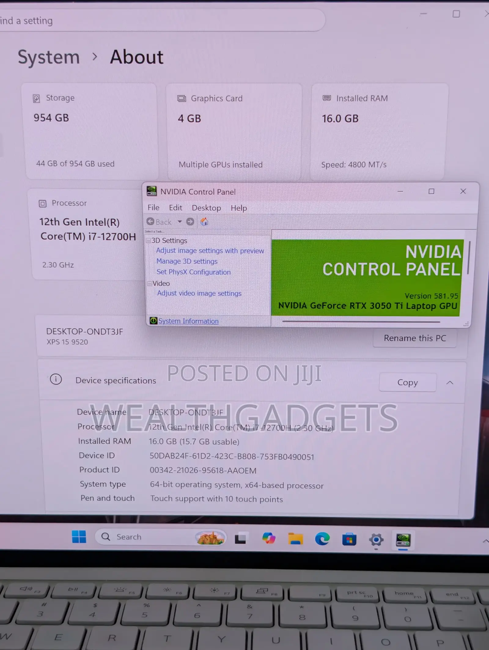 Laptop Dell XPS 15 16GB Intel Core i7 SSD 1T