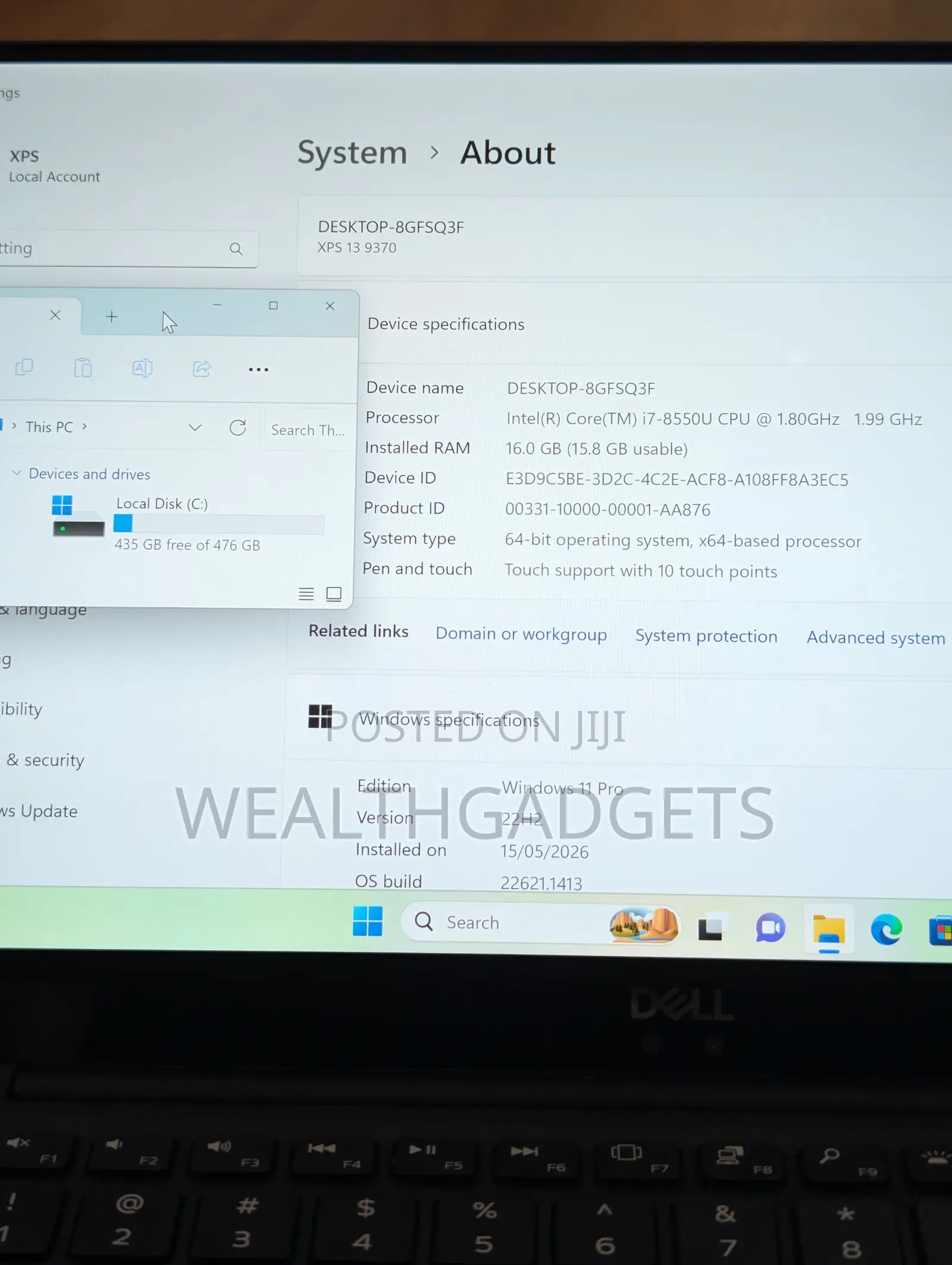 Laptop Dell XPS 13 9370 16GB Intel Core i7 SSD 512GB