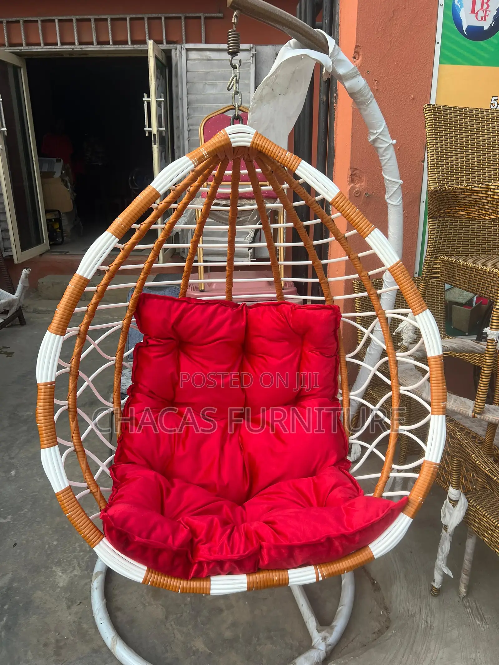 Luxury Hanging Swing Egg Chair With Cushion (Single Seater)