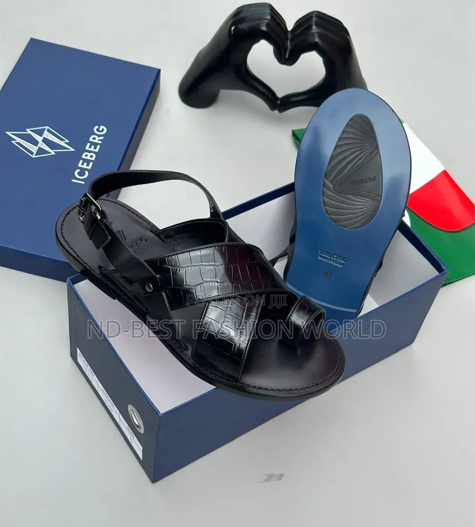 Blue Leather Slippers